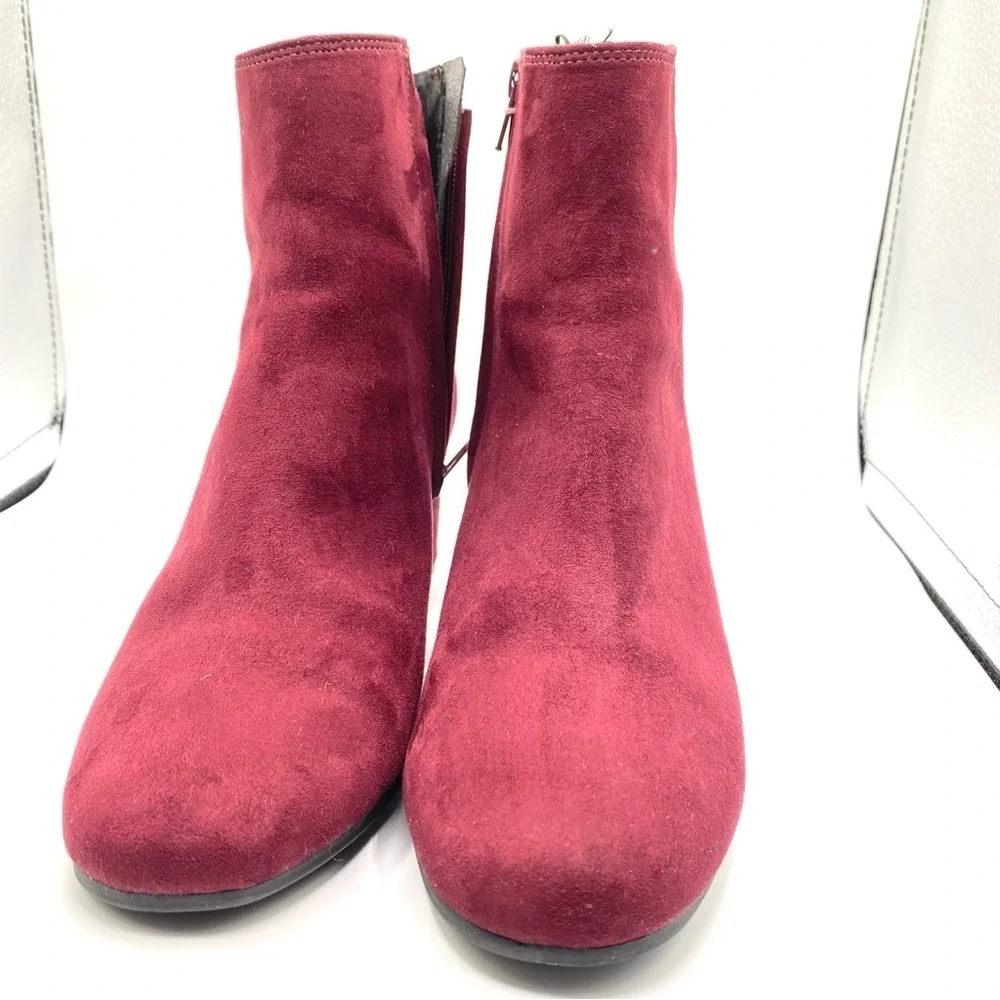 Burgundy Suede Ankle Boots - Size 39/US 8 - H&M Excellent Condition - Picture 4 of 14
